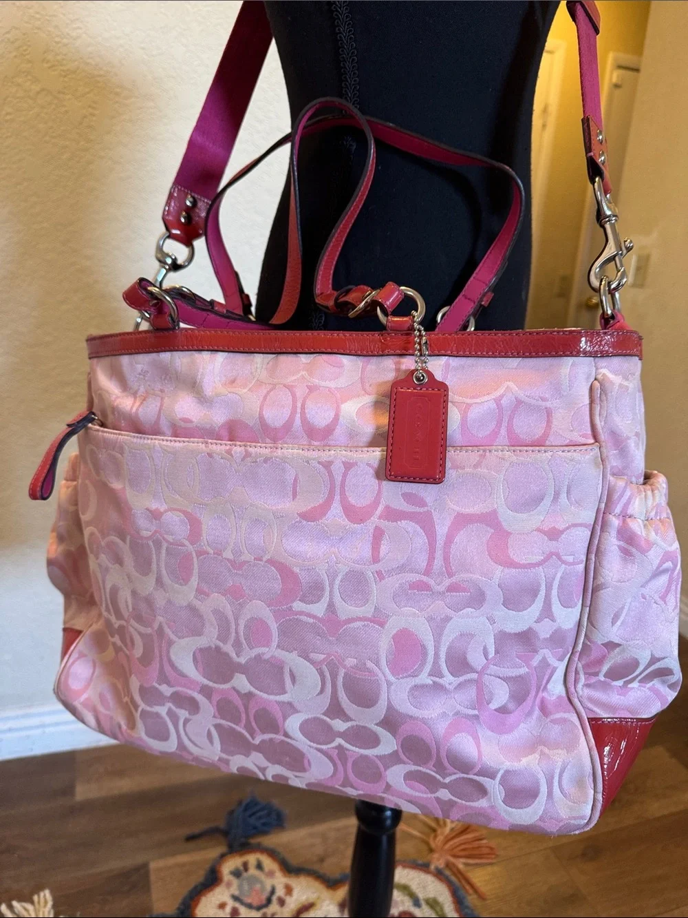 Coach y2k pink optic travel weekender bag with handtag - Picture 3 of 17